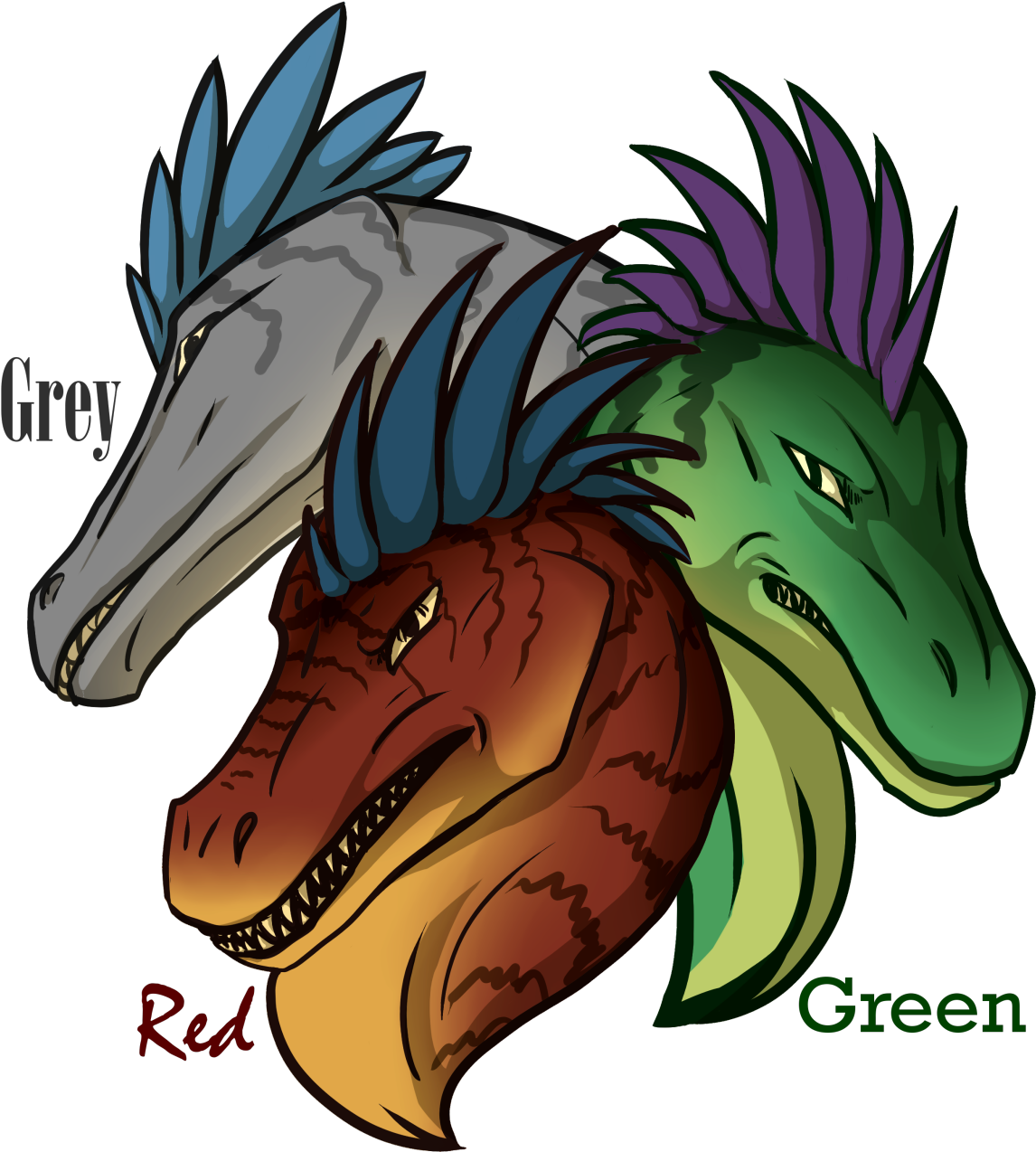 My Three Raptors From Ark - Dragon (1280x1280)
