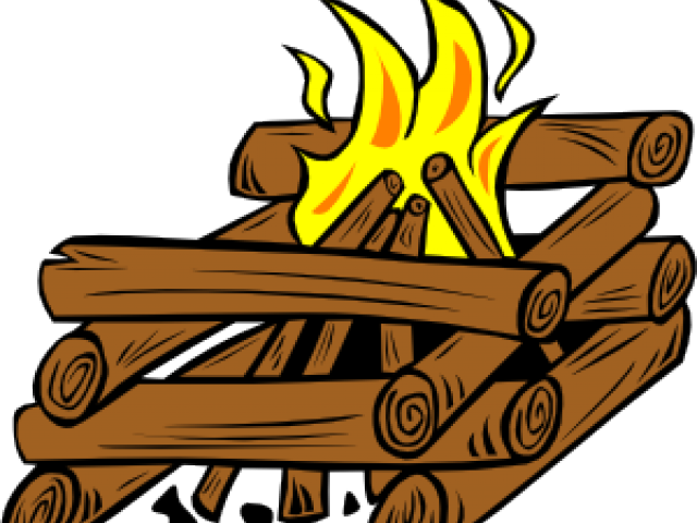 Survival Clipart Campfire - Log Cabin Style Fire (640x480)
