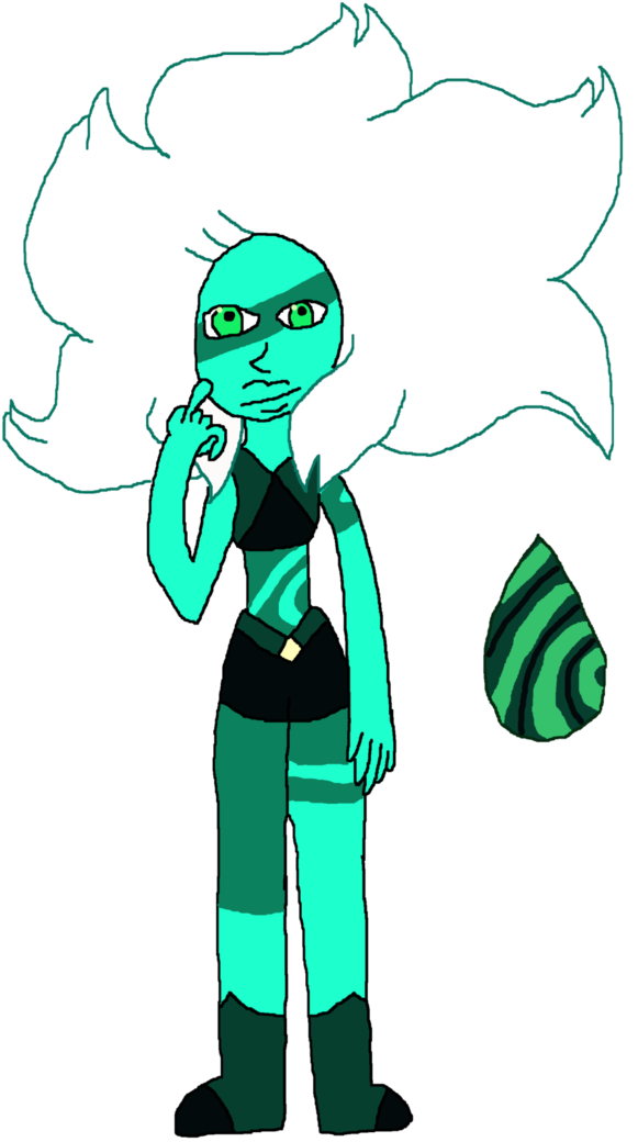 Malachite As A Single Gem By Airwavelol - Cartoon (670x1191)