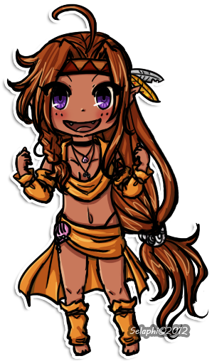 Chibi Island Girl By Selaphi - Cartoon (323x523)