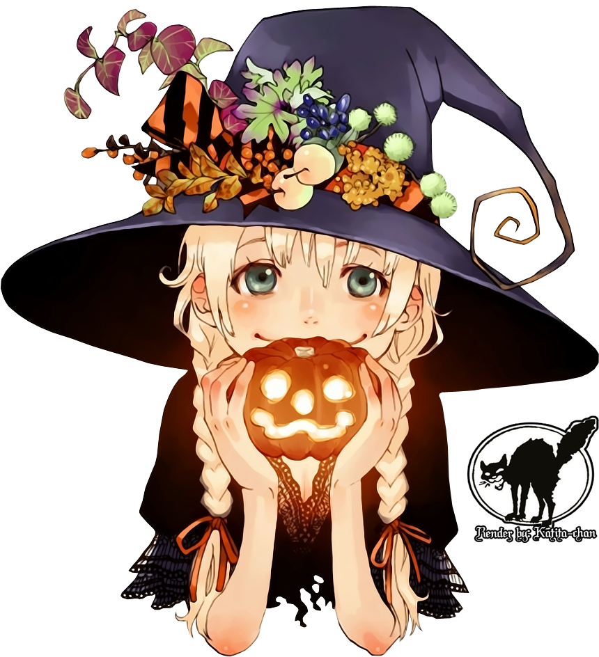 Animerenderss 248 6 Render Halloween By Springkolors - Anime Chibi Girl Halloween (880x947)