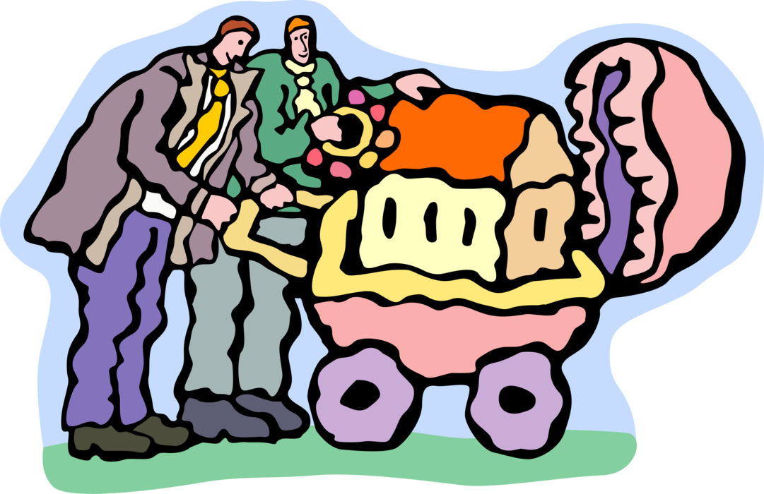 Vector Illustration Of Husband And Wife Celebrate Their - Vector Illustration Of Husband And Wife Celebrate Their (1081x700)