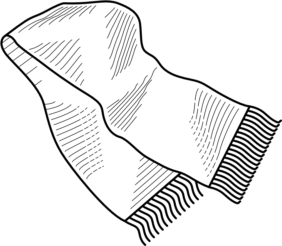 Various Clothing - Scarf Coloring Page (1000x1000)
