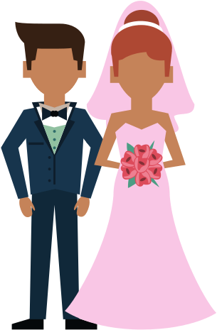 Husband And Bride Cartoon - Graphic Design (550x550)