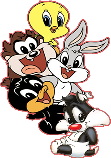 Tweety Bugs Bunny Tasmanian Devil Looney Tunes Cartoon - Baby Looney Tunes Characters (500x646)
