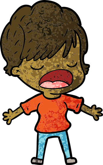 Cartoon Woman Talking Vector Illustration Design - Illustration (342x550)