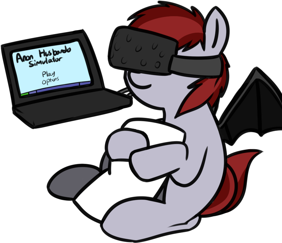 Neuro, Bat Pony, Body Pillow, Computer, Cuddling, Female, - Cartoon (998x967)