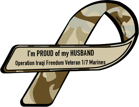 I'm Proud Of My Husband / Operation Iraqi Freedom Veteran - Support Road Head (455x350)