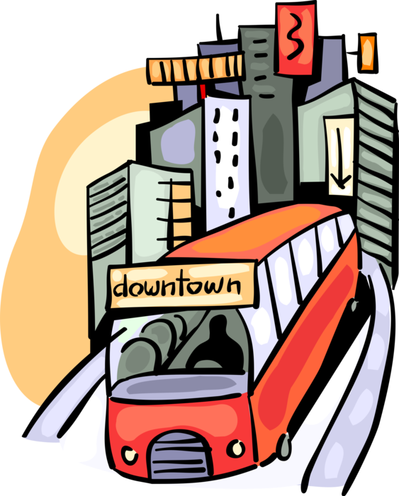 Vector Illustration Of Public Urban Transportation - Vector Illustration Of Public Urban Transportation (563x700)