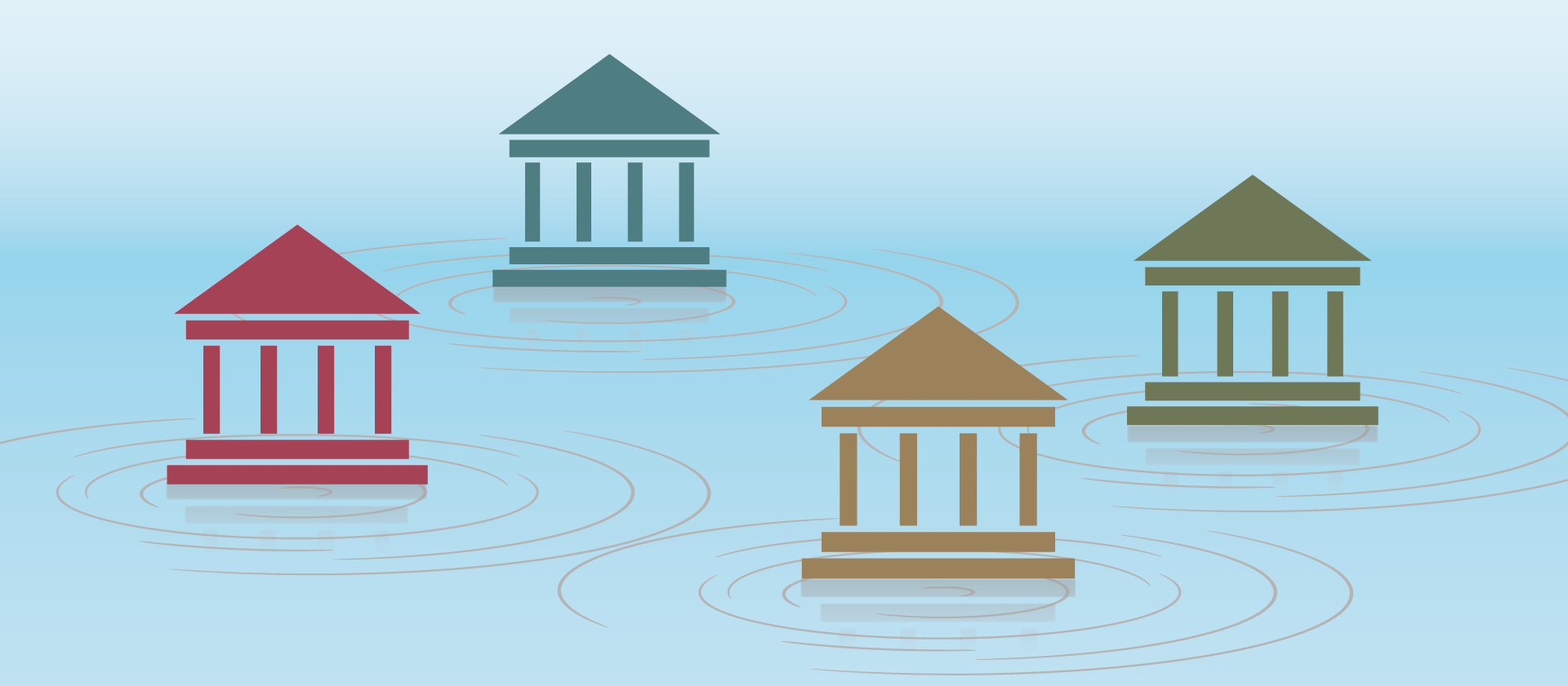 Header Image Of Ripples And Institution Icons - Illustration (1920x841)