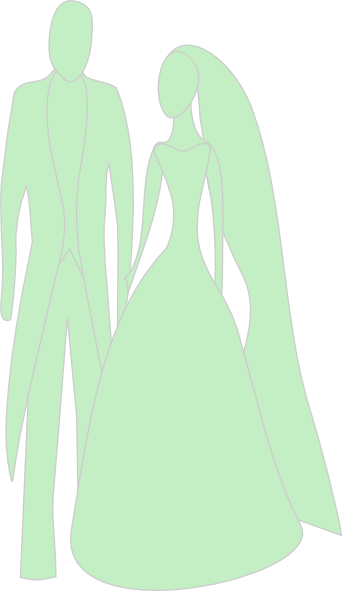 Apple Green Bride And Groom Clip Art - Illustration (342x591)