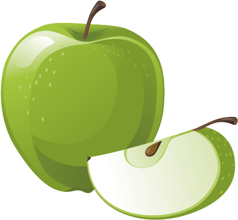 Granny Smith Apple Crisp Manzana Verde Clip Art - Apple On Books Png (537x552)
