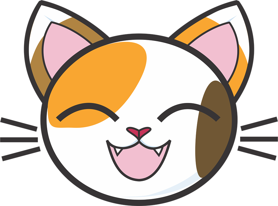 Cute Cartoon Cat - Cat Head Clip Art (960x714)