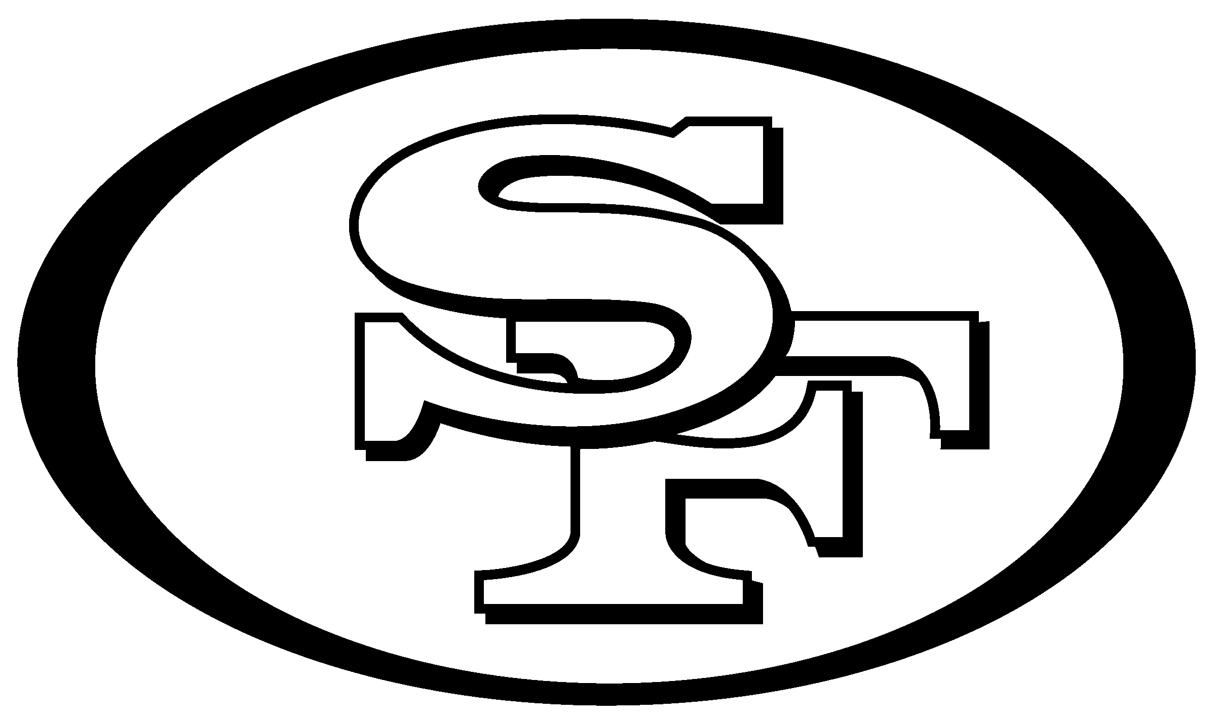San Fransisco 49ers Logo Black And White - 49 San Francisco Logo (2400x1419)