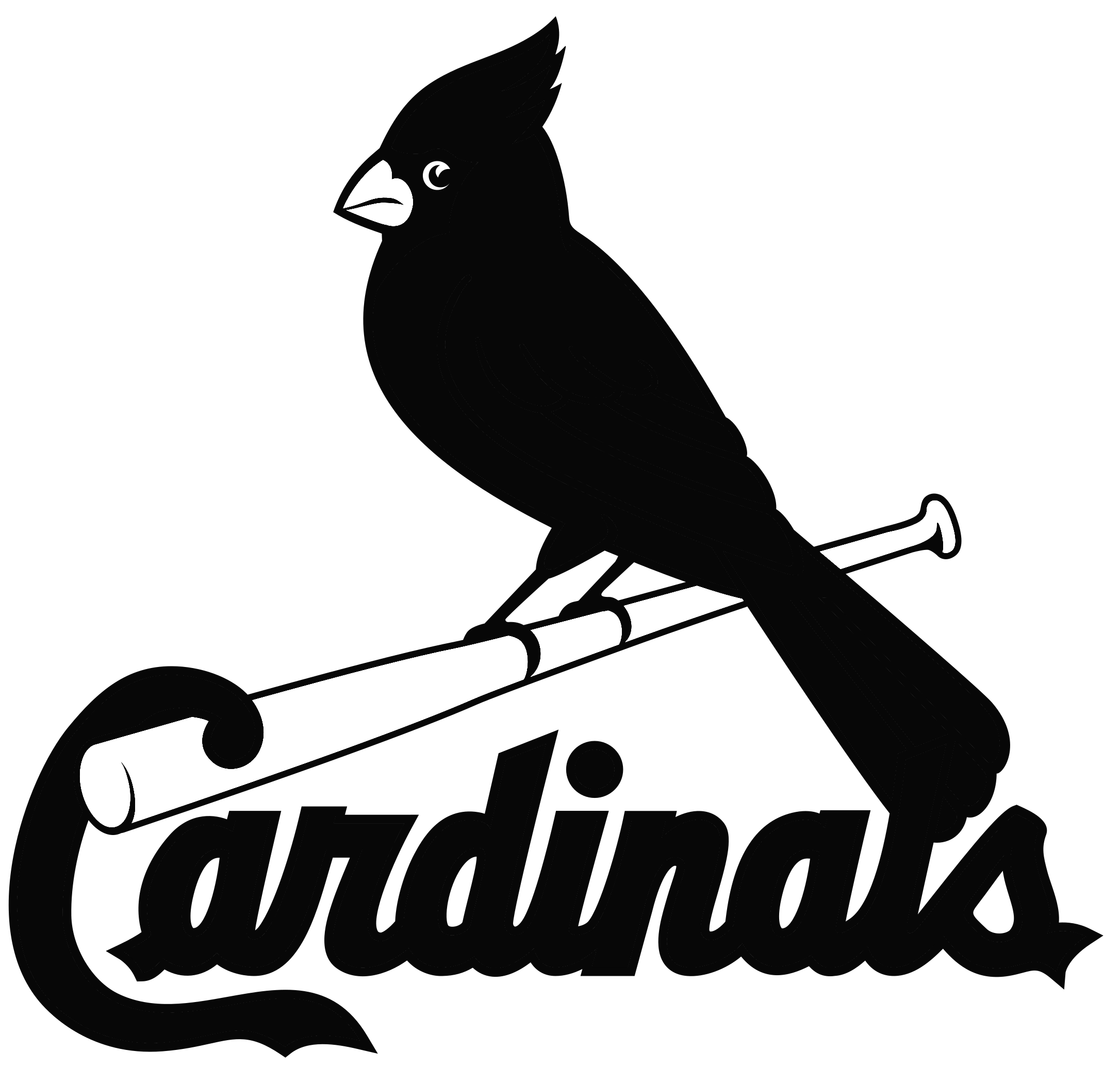 Louis Cardinals Logo Black - St Louis Cardinals Logo Black And White (2400x2400)