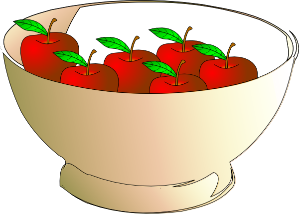Bowl 6 Apples Clip Art At Clker - 2 Apples In A Bowl (600x429)