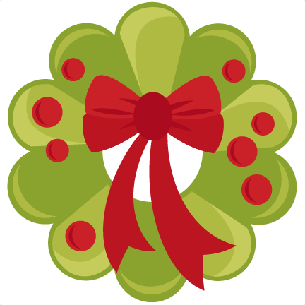 Christmas Wreath Svg Scrapbook Cut File Cute Clipart - Cute Christmas Wreath Clipart (432x432)