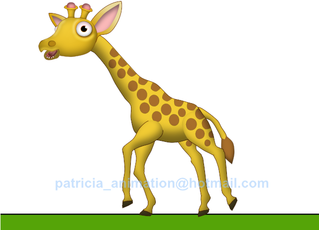 Giraffe Clipart Run - Animation Giraffe (640x480)