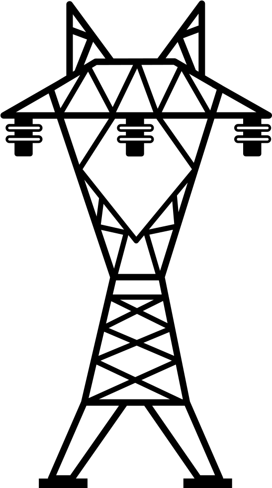 Power Line With Three Insulators Comments - Electric Tower Vector (547x981)
