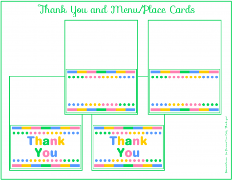 Free Candy Dot Thank You And Menu/place Cards Printable - Diagram (592x389)