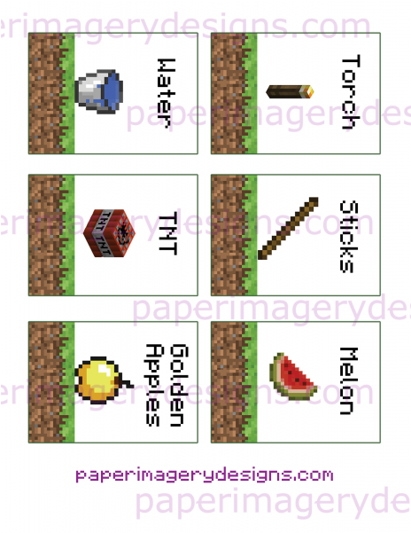 Minecraft Party Decoration Ideas And Able Printables - Minecraft Food Labels Water (600x600)