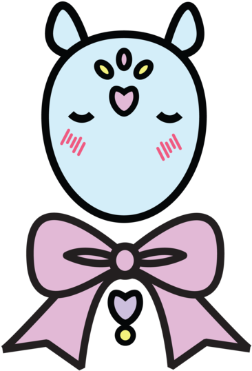 Kawaii Bow Momo By Shymori - Cartoon (894x894)