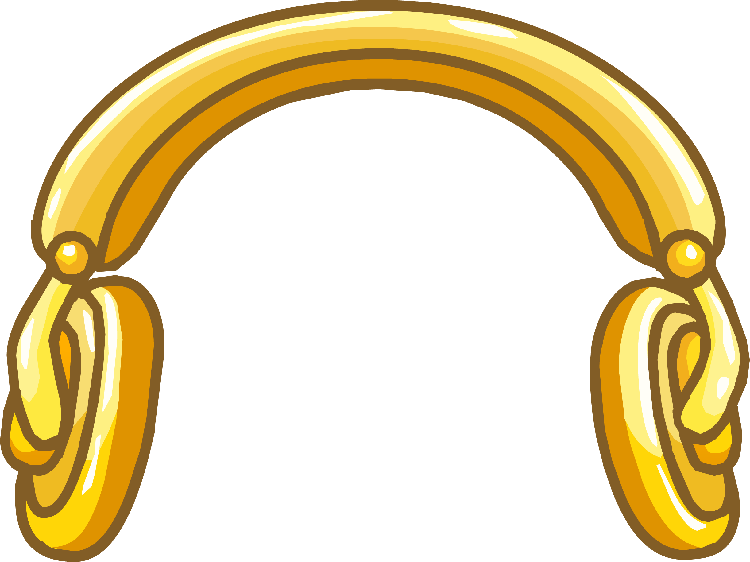 Golden Headphones - Club Penguin Gold Items (2444x1831)