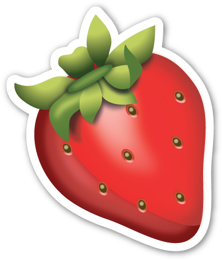 Strawberry - Strawberry Emoji Sticker (453x528)