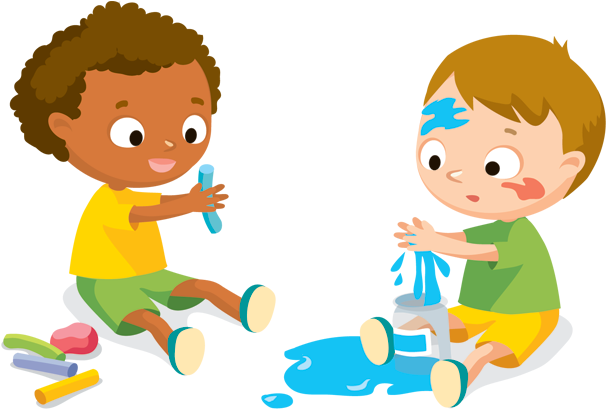 Kids Making Crafts Clipart - Playing With Clay Clipart (670x415)