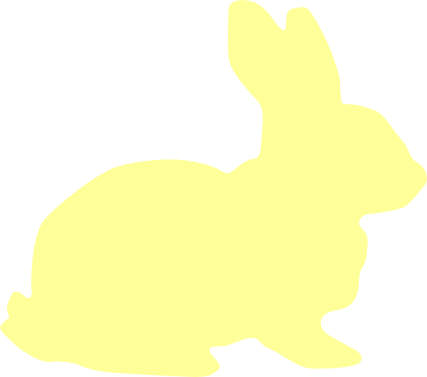 Yellow Bunny Silhouette Clip Art At Clker - Yellow Bunny Silhouette (600x530)