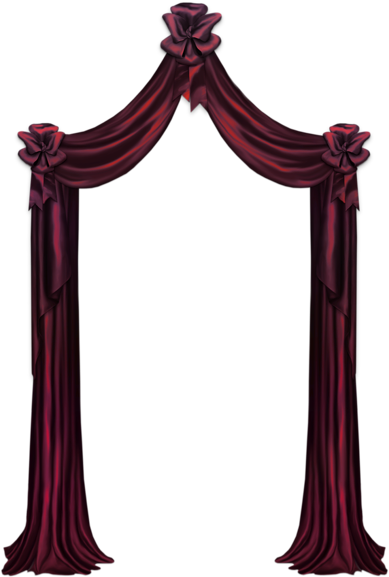 Red Curtain Decor Png Clipart Picture - Brown Curtains Png (407x600)
