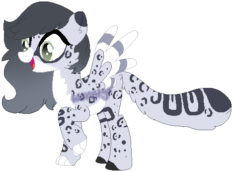 Snow Leopard Hybrid -closed By Axolotlshy - Mlp Snow Leopard Pony Hybrid (469x346)
