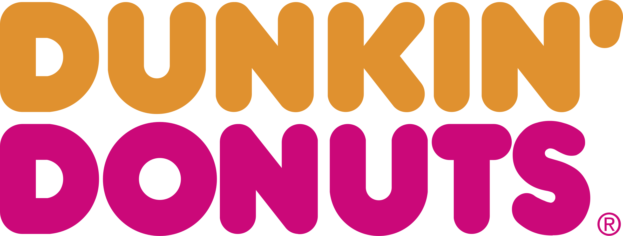 Dunkin' Donuts Logo Png Transparent - Dunkin Donuts Original Flavor Coffee K-cups (2400x909)