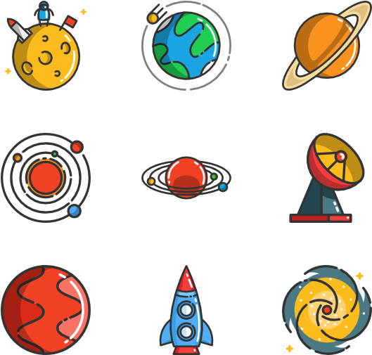 Cartooning Space Icons - Space Cartoon Png (600x564)