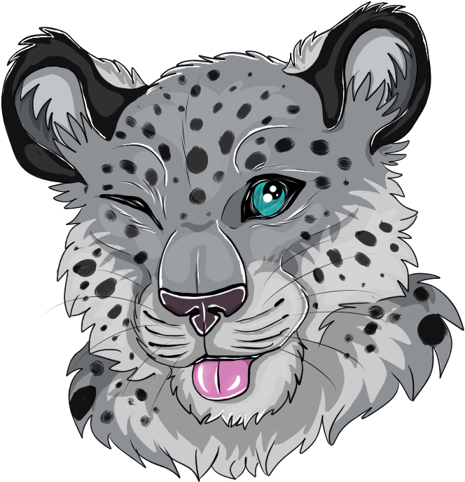 Snow Leopard Headshot By Armerschwarzerkater - Snow Leopard (700x700)