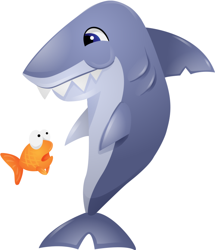 Shark Goldfish Dolphin Clip Art - Yellow (713x874)