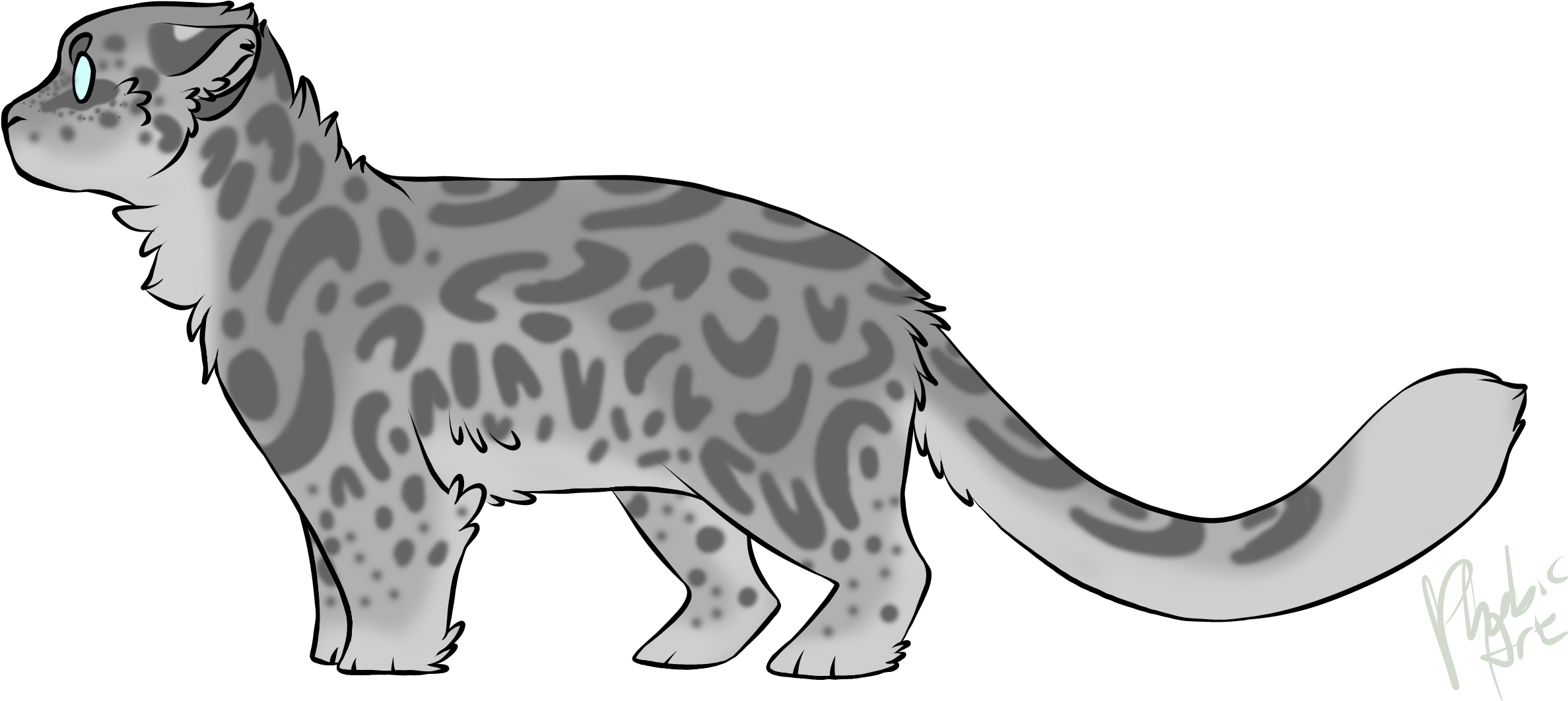 Chibi Snow Leopard By Phobic-art - Chibi Snow Leopard By Phobic-art (2480x1140)