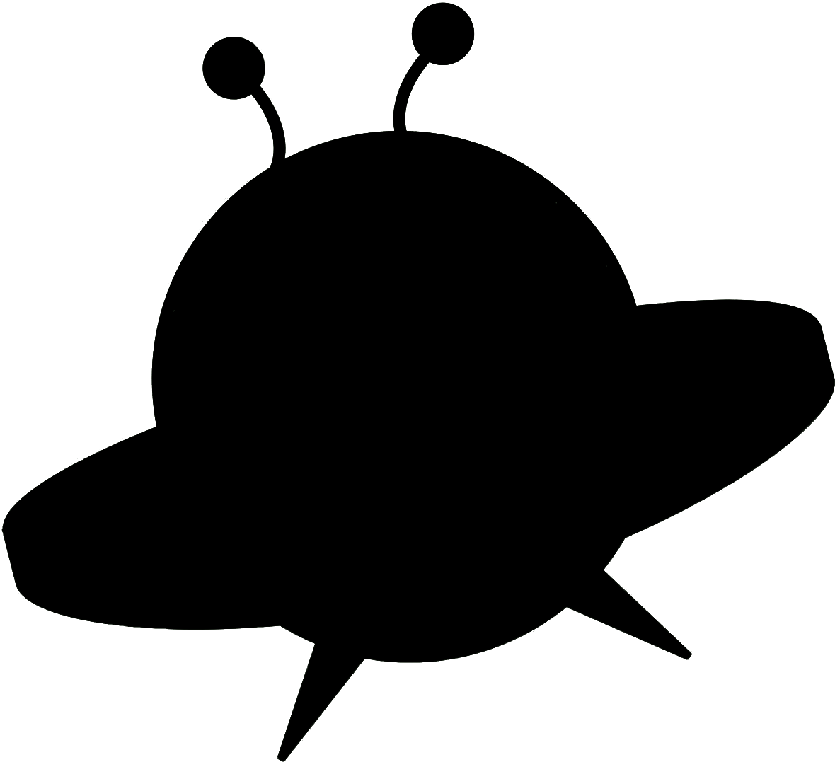 Spacecraft Cartoon Clip Art - Silhouette Clipart Fish (1300x1390)