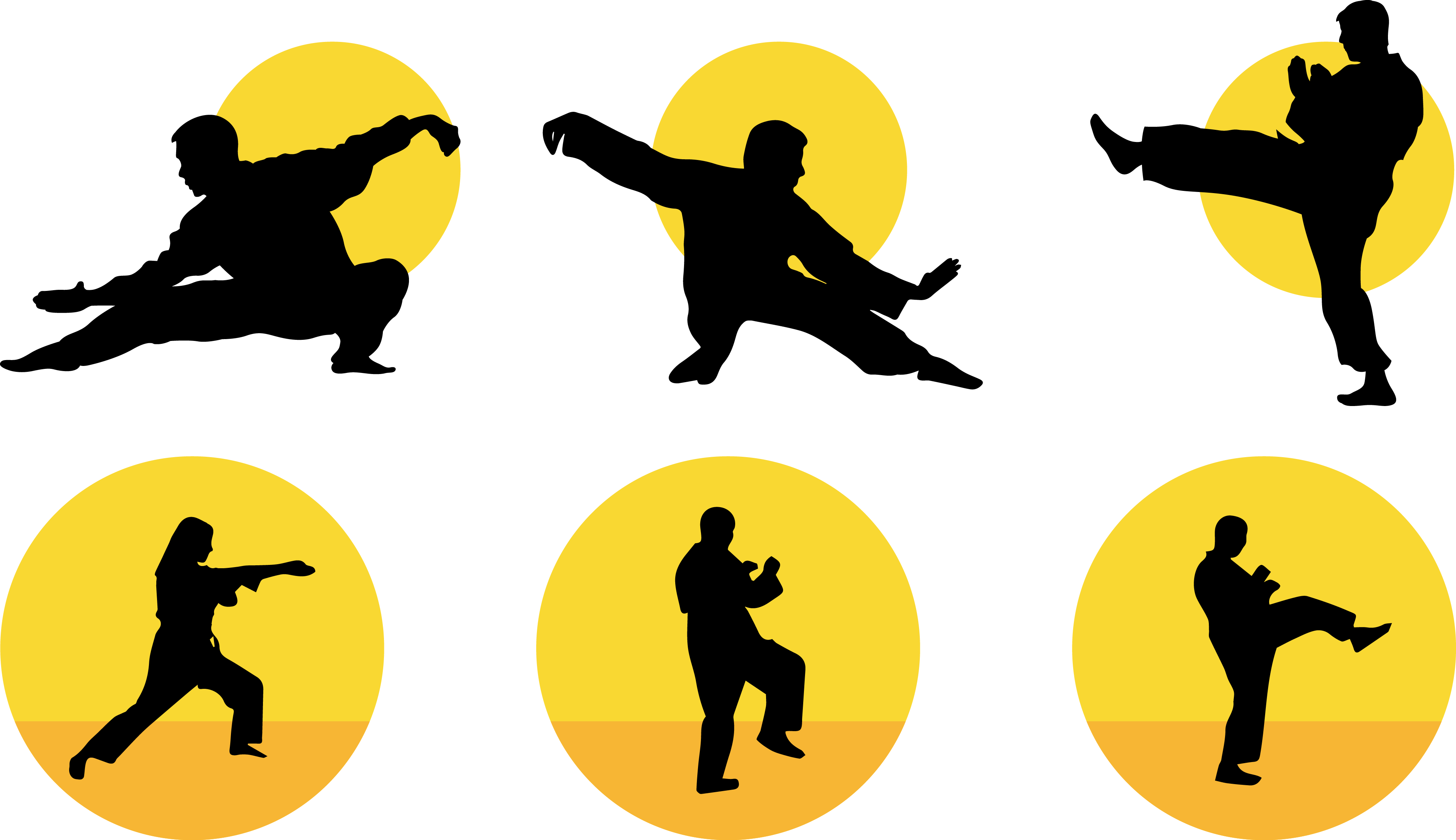 Silhouette Tai Chi Martial Arts Clip Art - Tai Chi Martial Arts (3959x2284)