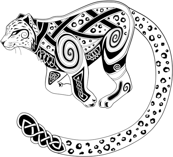 Snow Leopard Celtic Design By Tyooky - Snow Leopard (600x600)