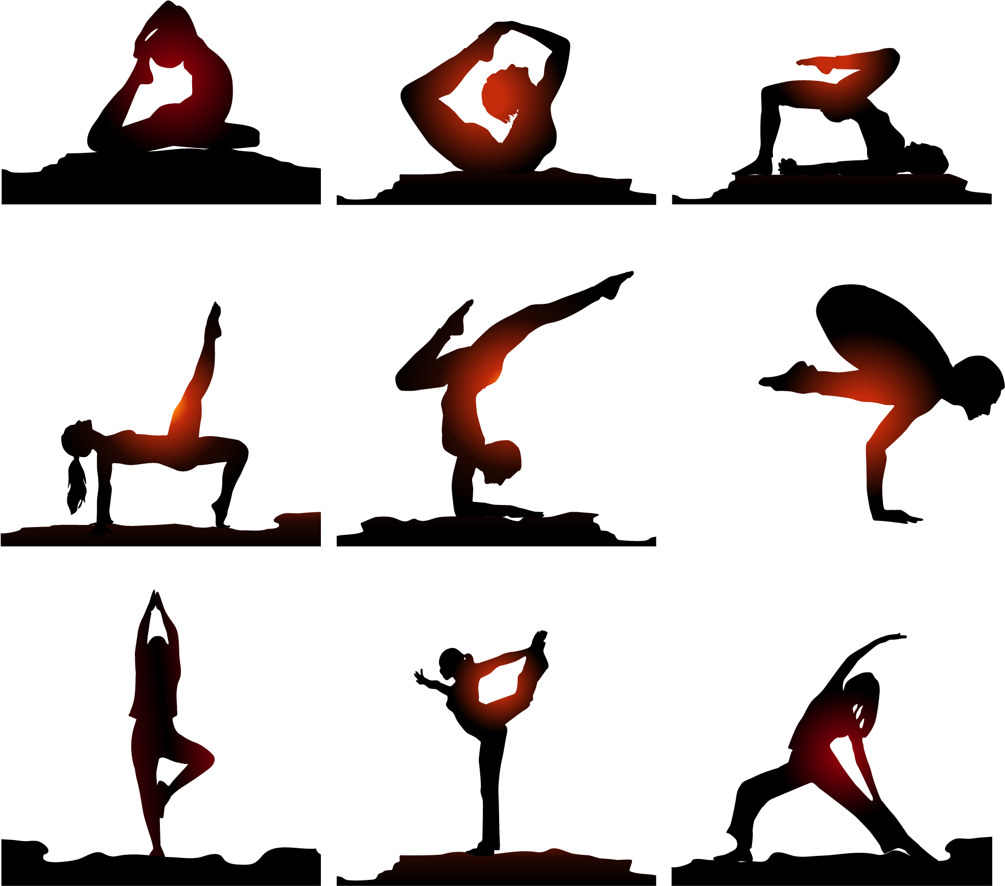 Yoga Silhouette Art Trivia - Yoga Poses: Yoga For Beginners:17 Easy M Your Life (2083x2083)