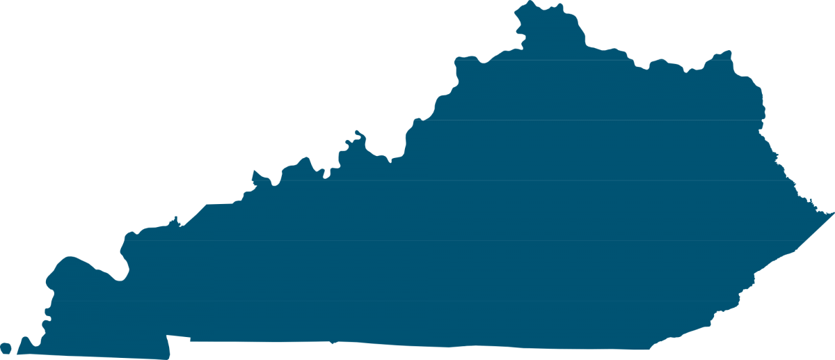 Kentucky Delivery - Topographic Map Of Kentucky (1200x517)