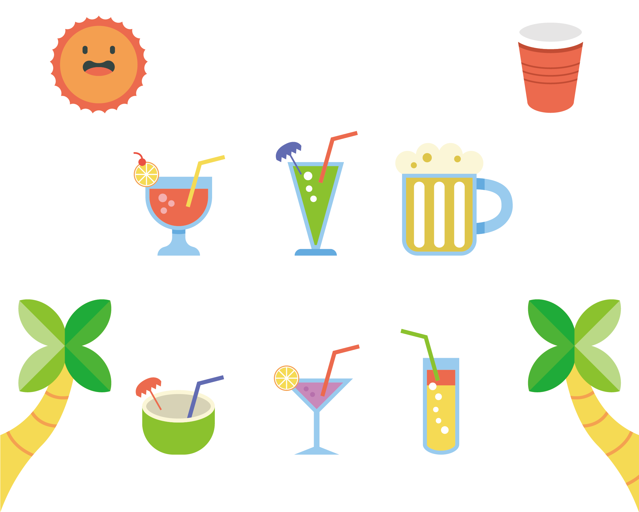 Summer Drink Vector - Summer Drink Vector (2114x1740)