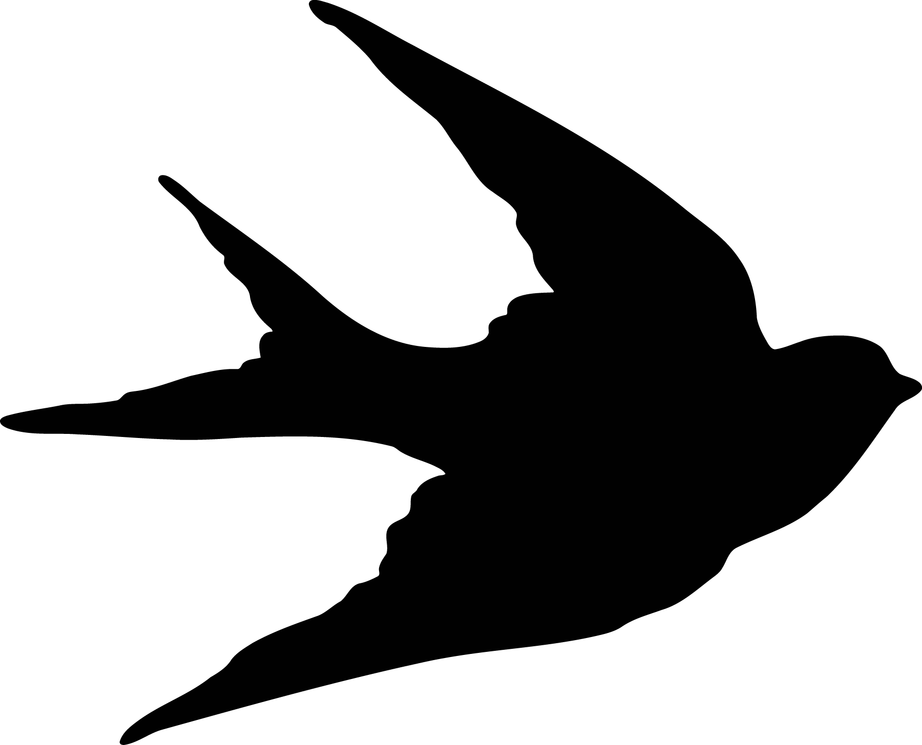 Bird Sparrow Swallow Silhouette Clip Art - Swallow Silhouette (1800x1456)