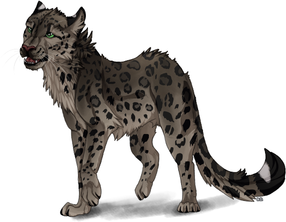Snow Leopard By Nereiix - Snow Leopard Feral Heart (610x483)
