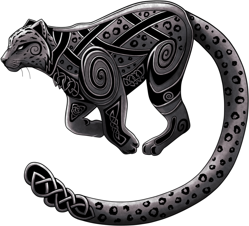 Celtic Snowleopard - Drawing (900x900)