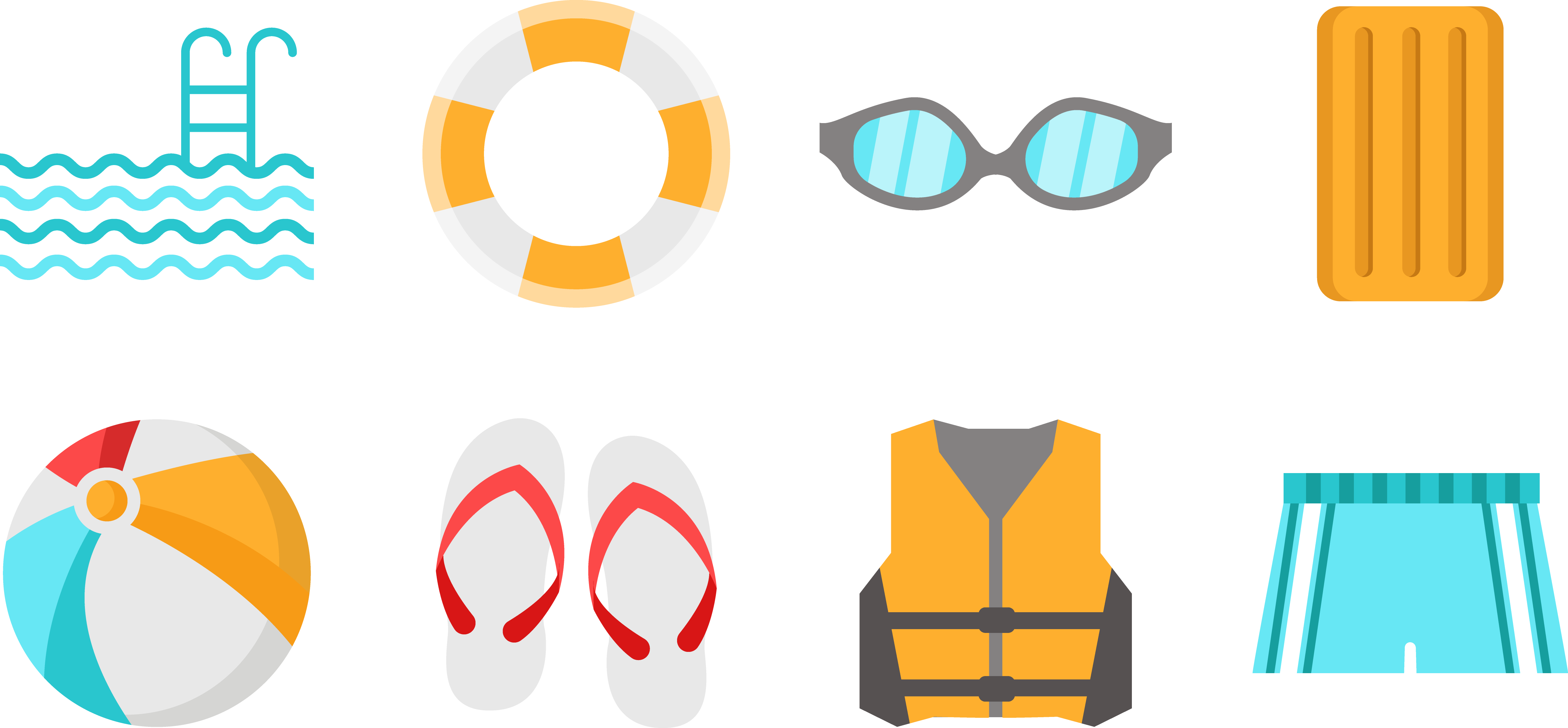 Swimming Pool Clip Art - Swimming Pool Items Cliparts (5375x2496)