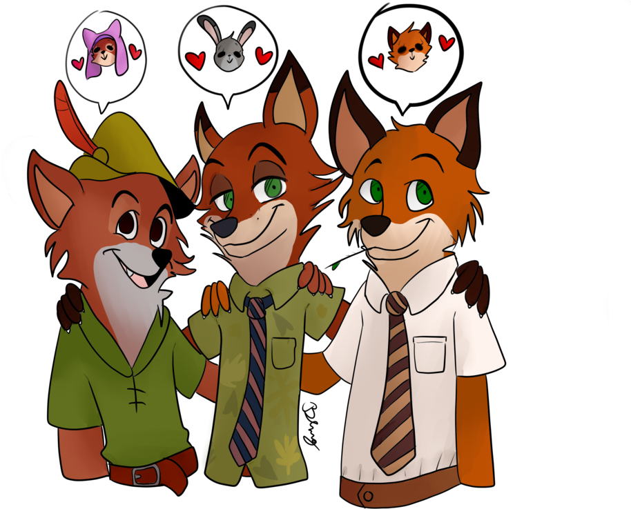 My 3 Babs By Themangagirl1 - Robin Hood Nick Wilde (1000x800)