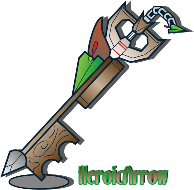 Keyblade Heroicarrow By Netro32 Keyblade Heroicarrow - Kingdom Hearts Robin Hood Keyblade (1024x1024)