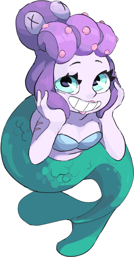 Cuphead Fan Art Drawing - Cala Maria From Cupheads (705x1129)